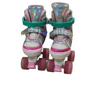 Youth Girls Roller Skates Size 12-2. Pastel Rainbow pink turquoise Colors Pre-ow
